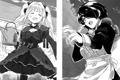 牧歌的少女と戦うメイドさん