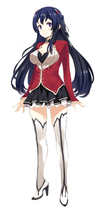 黒髪巨乳巫女!