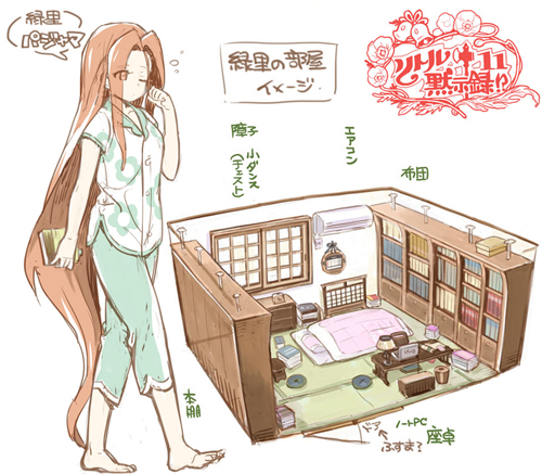 緑里のパジャマ姿&部屋