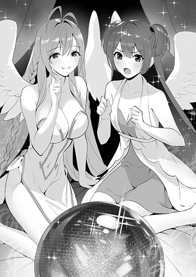 ハルを見守る女神、セア(左)とディオナ